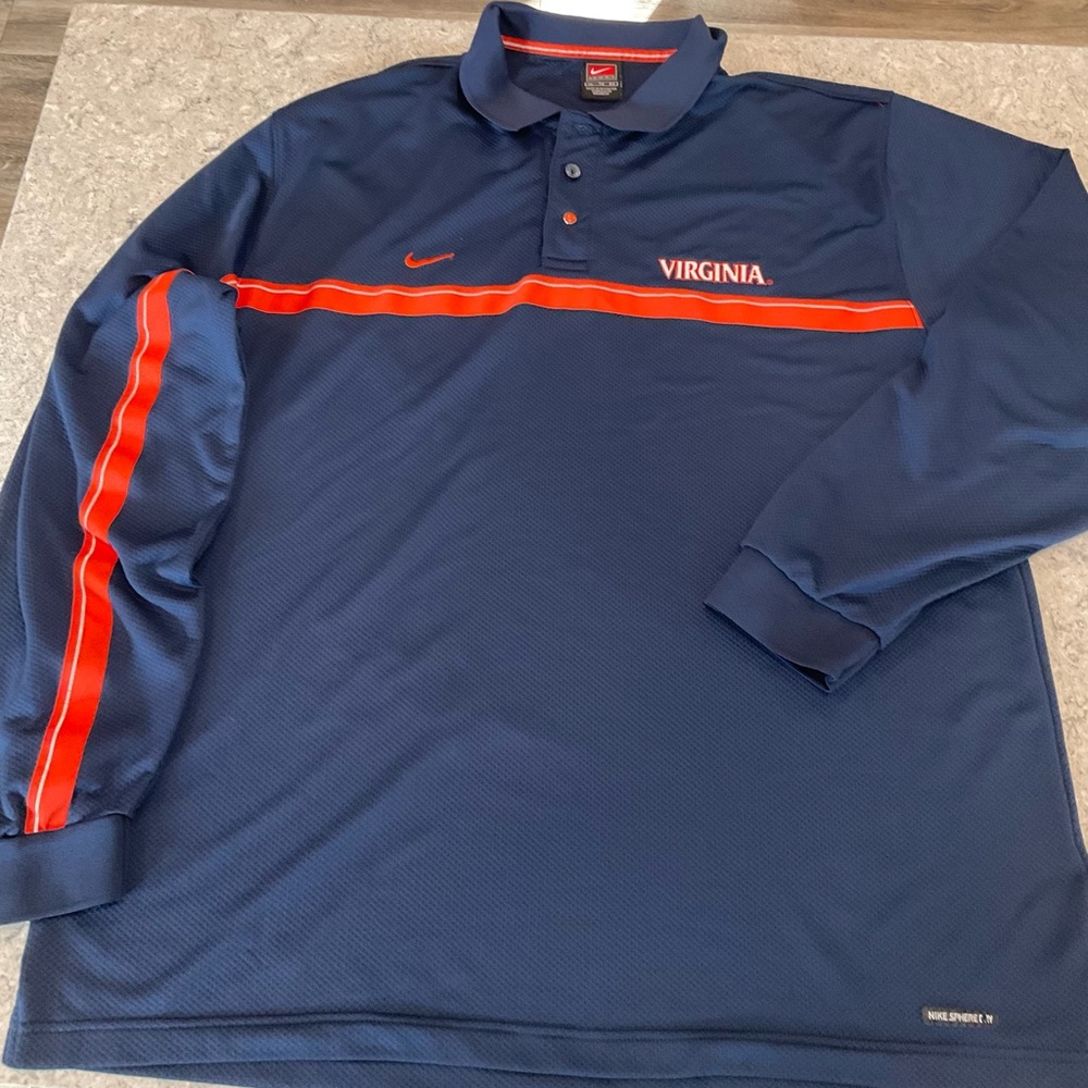 Virginia Cavilers Vintage Nike Men's Navy and Orange Polo Shirt-XL